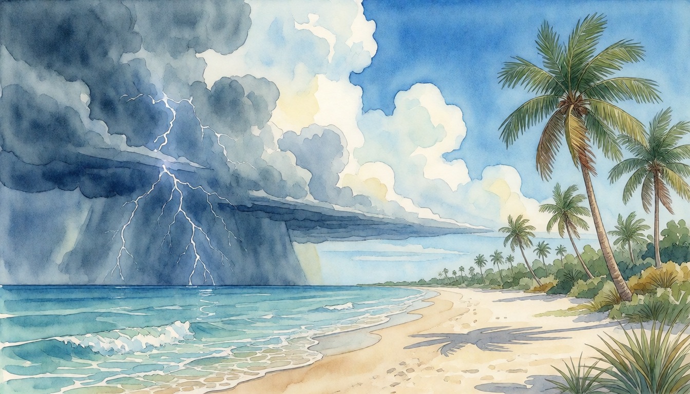 Best Time to Rent in South Florida: Cheapest Months (2026) — watercolor illustration