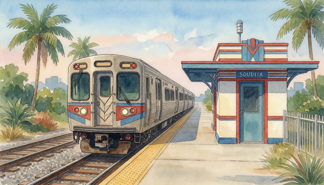 Commuting from Deerfield Beach — watercolor illustration