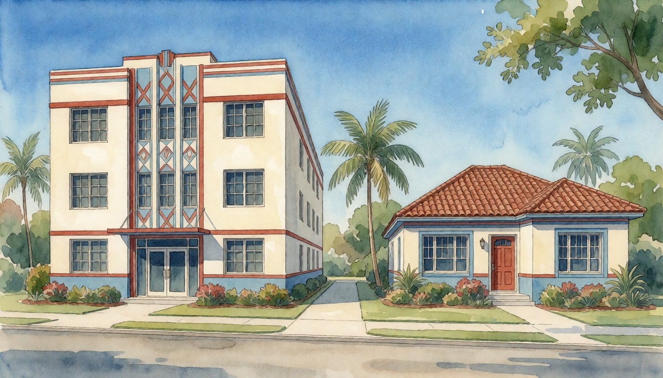 Buying a Condo vs. a House: How to Choose — watercolor illustration
