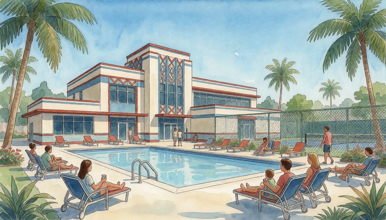 Coral Springs City Amenities & Recreation — watercolor illustration
