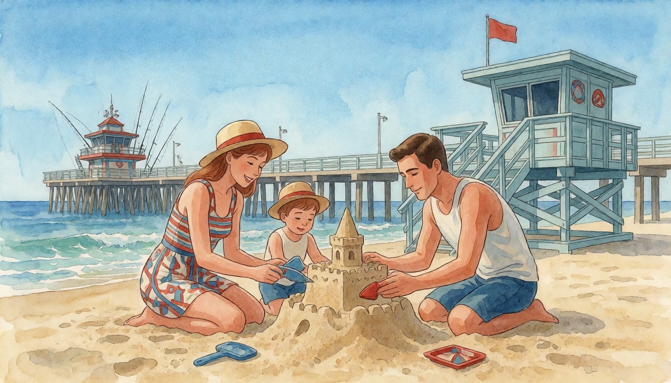 Deerfield Beach for Families — watercolor illustration