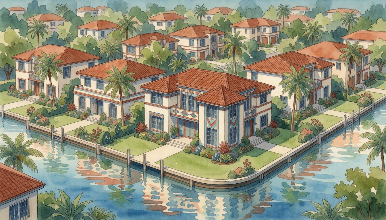 Watercolor illustration — Maplewood, Coral Springs: A Renter's Guide