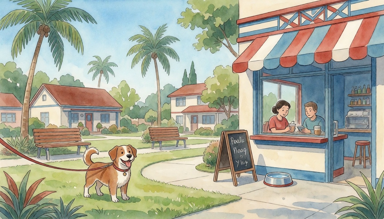 Renting with Pets in Coral Springs — watercolor illustration