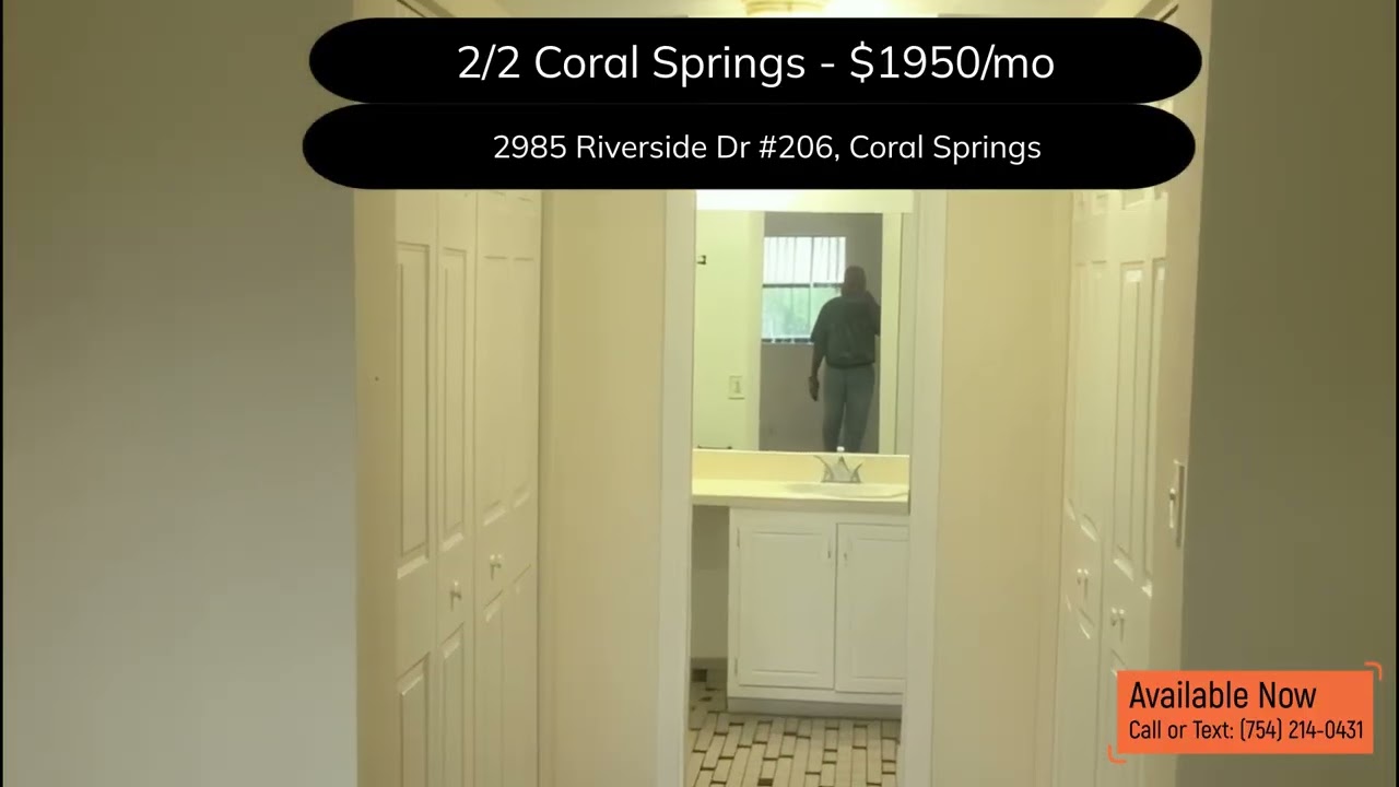 Beautiful 2/2 condo for rent in Coral Springs — $1,950/mo